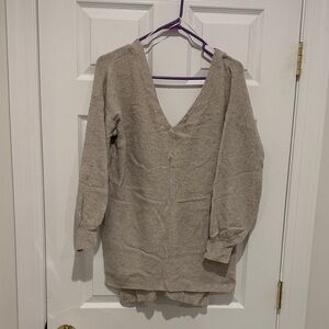 Elegant Beige V-Neck Sweater